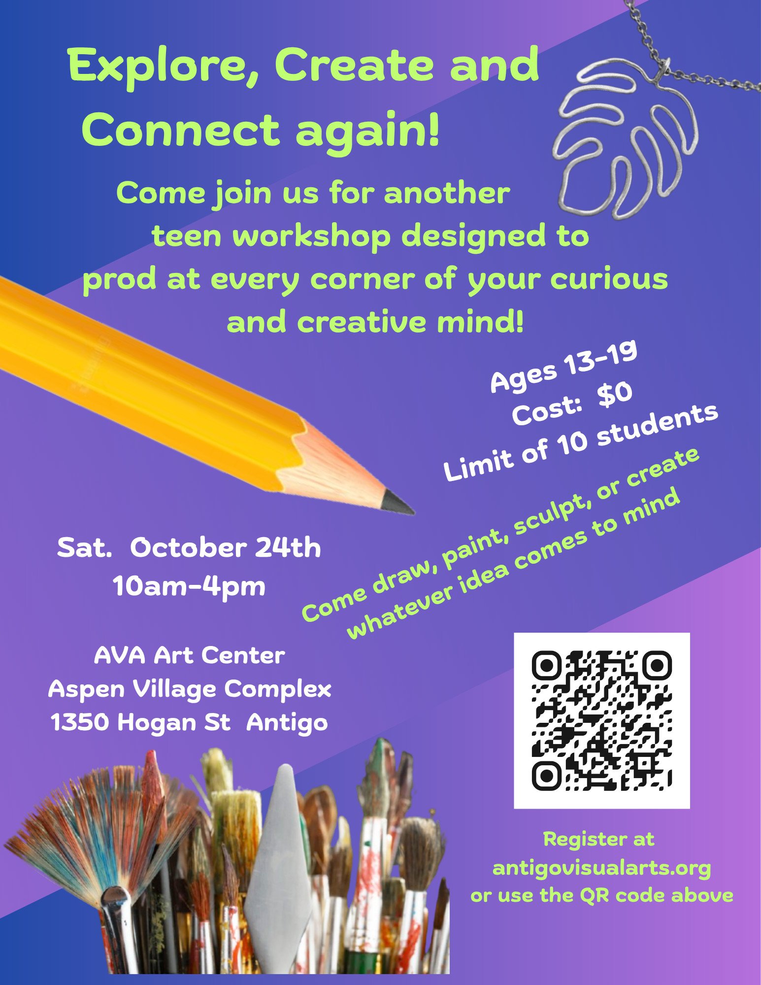 10. Teen Workshop Explore, Create,